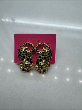 Lilly Pulitzer gold panther earrings!